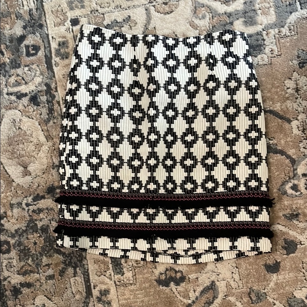 Merona Black and White Embellished Mini Skirt